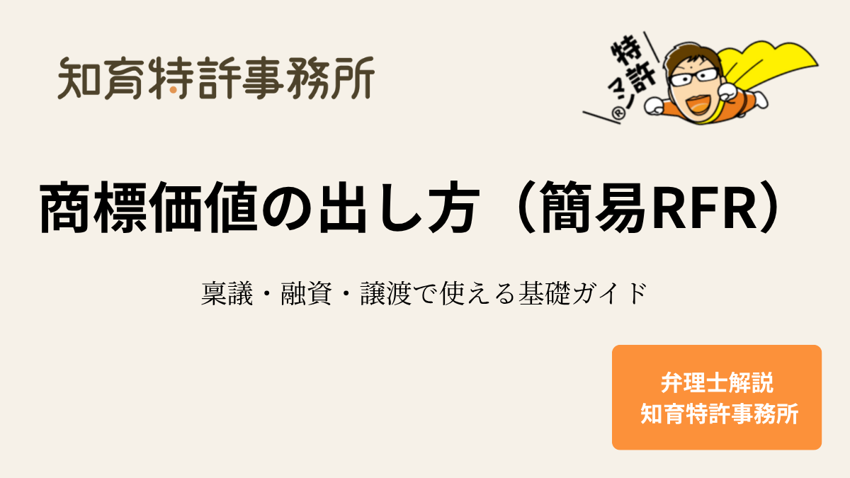 商標価値の出し方（簡易RFR）｜稟議・融資・譲渡で使える基礎ガイド【弁理士解説：知育特許事務所】